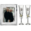 Pahare Sampanie Aniversare 25 Ani Casatorie + Rama Foto Argint