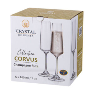 Pahare de Sampanie Bohemia Corvus Naomi 160 ml