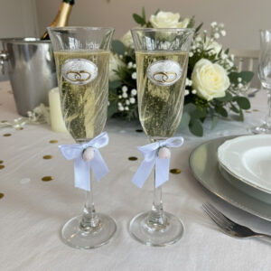 Pahare Sampanie Argintate Aniversare Nunta de Aur