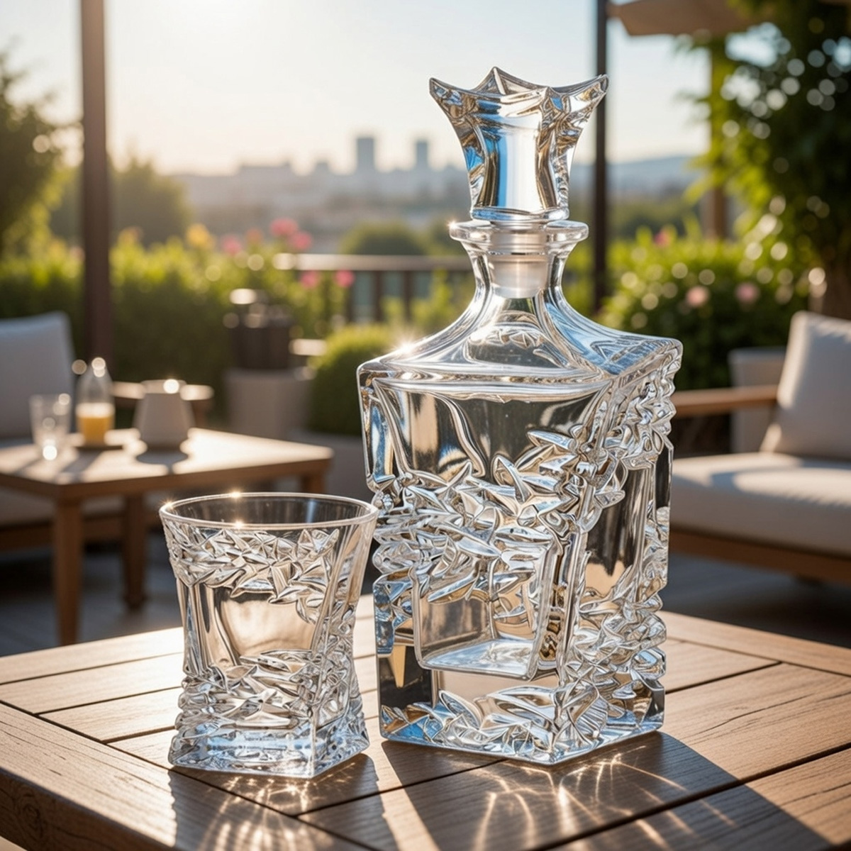 Set Pahare Whisky cu Decantor Cristal Bohemia Samurai