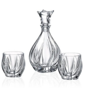 Set Pahare Whisky cu Decantor Cristal Bohemia Bromelias