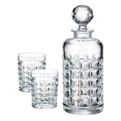 Set Pahare Whisky cu Decantor Cristal Bohemia Diamond