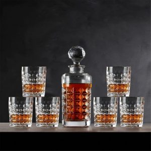 Set Pahare Whisky cu Decantor Cristal Bohemia Diamond