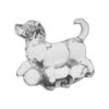 Caine din Cristal Bohemia 13x5x11 cm