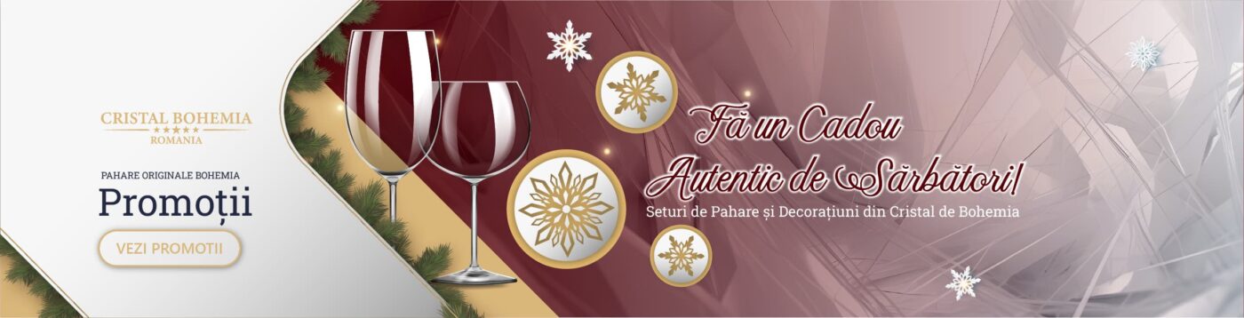 Banner de craciun, cadouri de lux pentru sarbatori din cristal Bohemia autenbtic