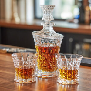 Set 2 Pahare Whisky cu Decantor Cristal Bohemia Patriot