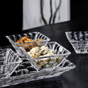 Set Platou Bohemia 26cm si 4 boluri 11cm Colectia Marble