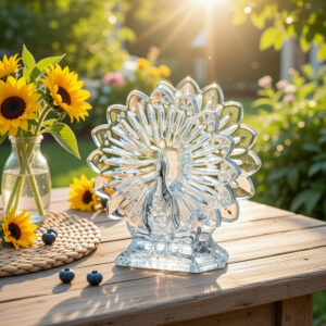 Suport Servetele Cristal Bohemia Paun 14.5 cm