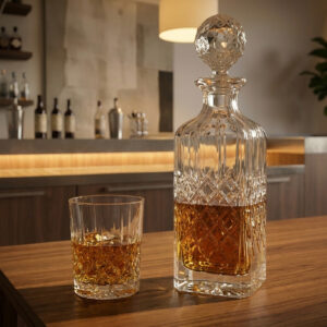 Set Pahare Whisky Cristal Bohemia cu Sticla Angela