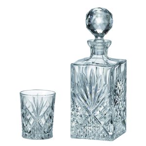 Set Pahare Whisky Cristal Bohemia cu Sticla Elington