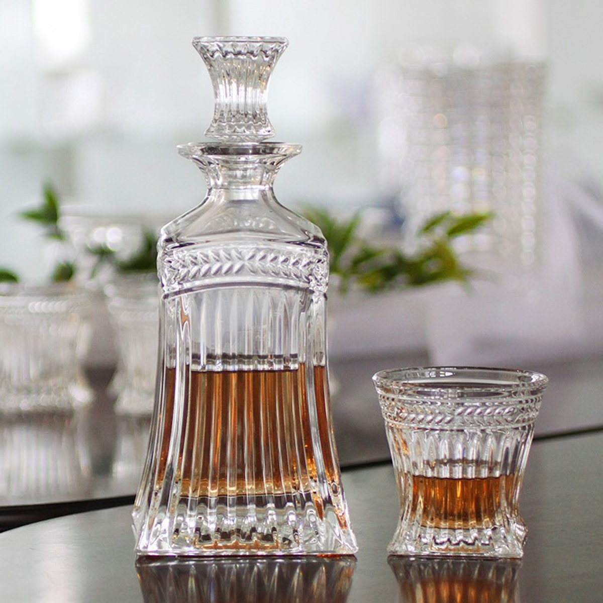 Set Pahare Whisky Cristal Bohemia cu Sticla Imperial