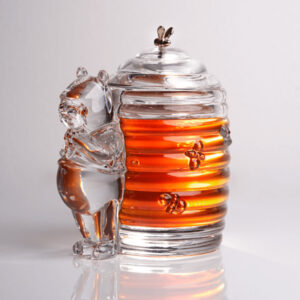 Recipient pentru Miere din Cristal Bohemia 15 cm