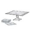Set Complet pentru Tort, Platou si Farfurii din Cristal Bohemia Pierced