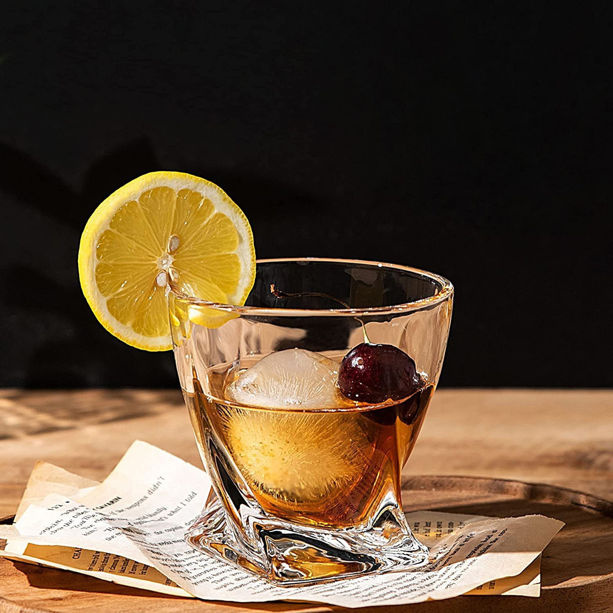 Pahare pentru Whisky din Cristal Bohemia Quadro 340 ml