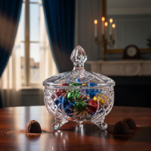 Bomboniera Cristal Bohemia cu Picior 15 cm