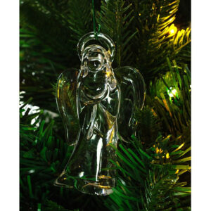 Figurina Ingeras din Cristal Bohemia 9.6 cm Ornament pentru Brad