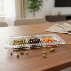 Platou Compartimentat Cristal Bohemia 35.5 cm