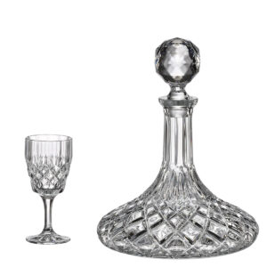 Set 6 Pahare Vin Cristal Bohemia cu Decantor Angela
