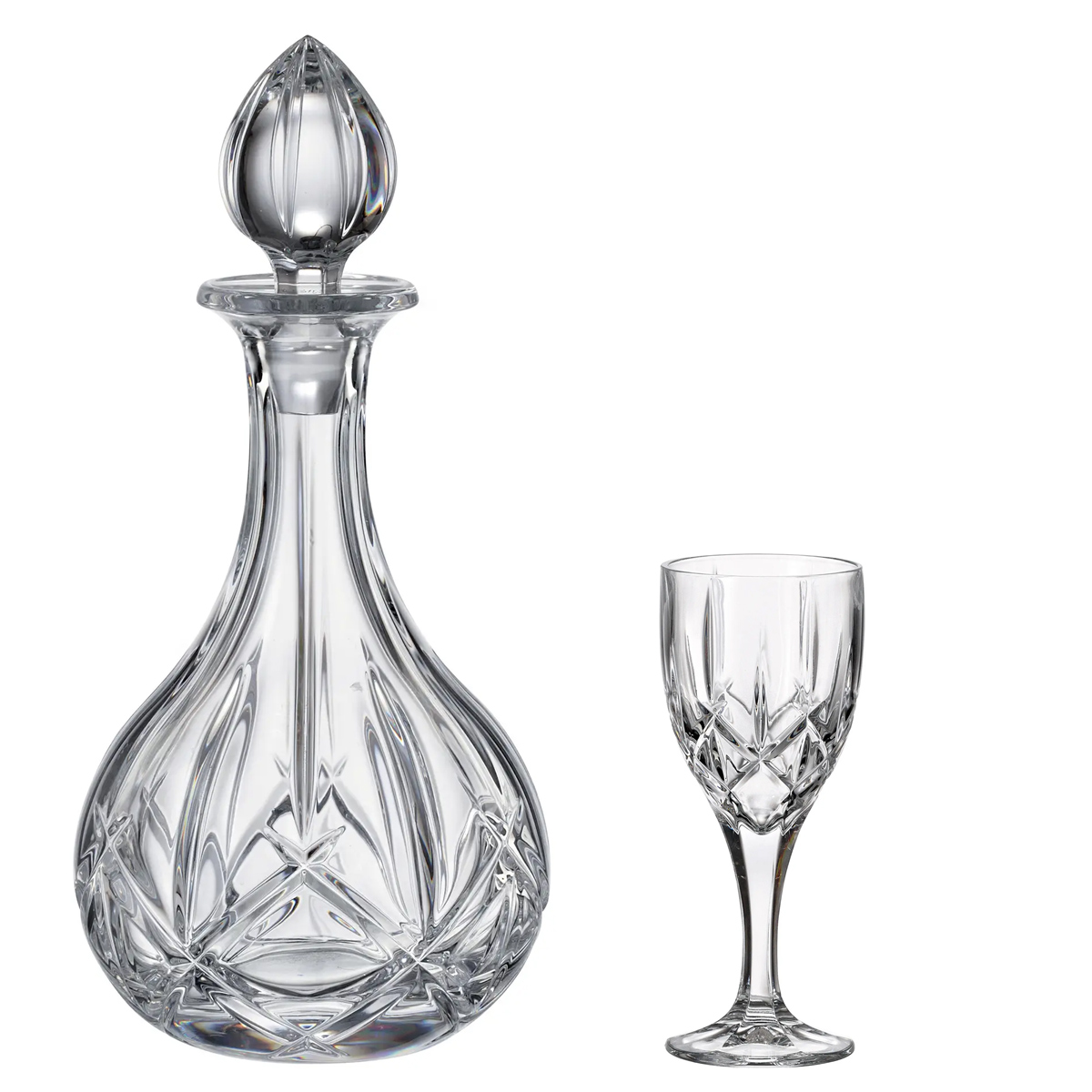 Set 6 Pahare Vin cu Sticla Cristal Bohemia Sheffield