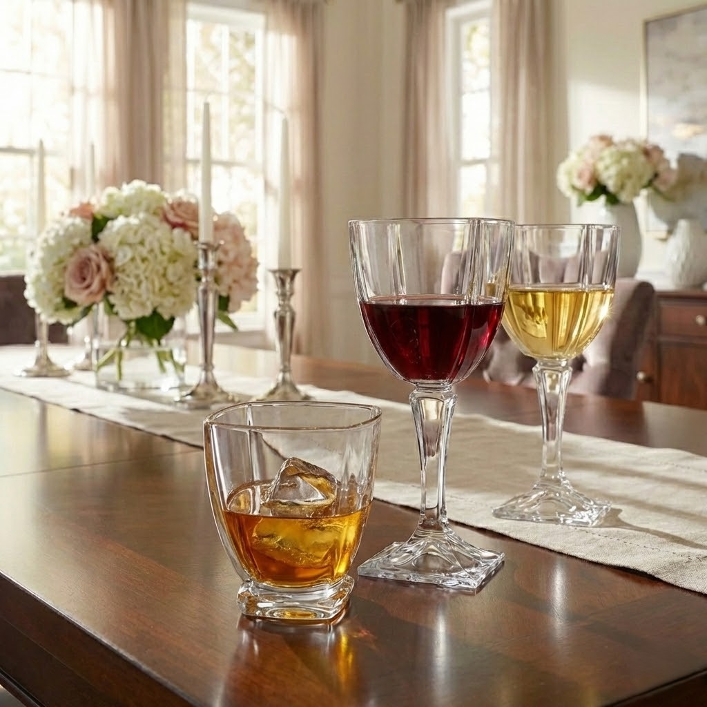 Set 18 Pahare Whisky Vin Bohemia Arezzo