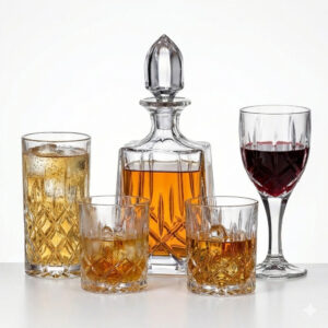 Set 18 Pahare Vin Apa Whisky cu Sticla Cristal Bohemia Sheffield