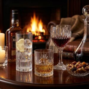 Set 18 Pahare Apa Whisky si Vin din Cristal Bohemia Elise