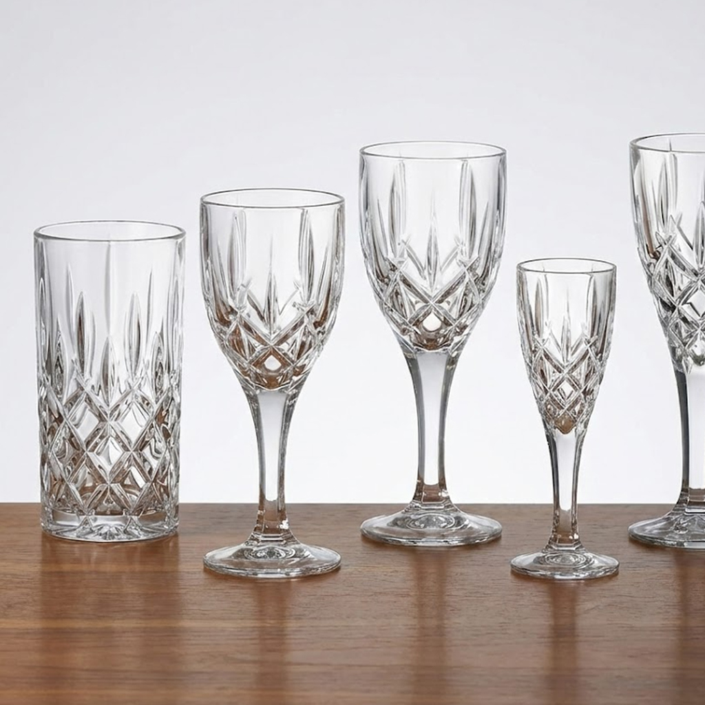 Set 24 Pahare Apa Vin Aperitiv din Cristal Bohemia Sheffield