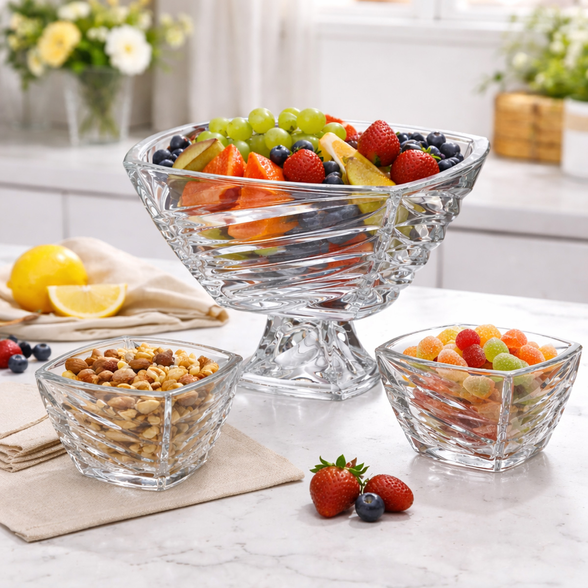 Set 4 Boluri cu Fructiera de la Bohemia Facet