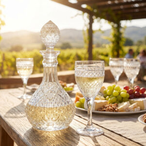 Set 6 Pahare Vin cu Sticla Cristal Bohemia Diana