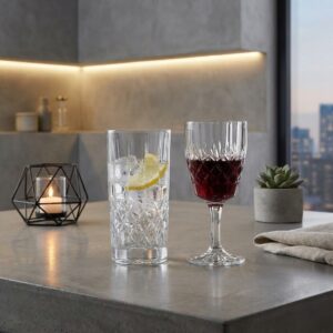 Set 12 Pahare Vin si Apa din Cristal Bohemia Angela