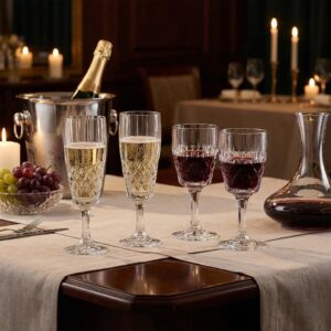 Set 12 Pahare Sampanie Vin din Cristal Bohemia Angela