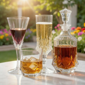 Set 18 Pahare Whisky Vin Sampanie cu Sticla Cristal Bohemia Soho