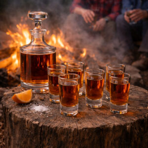 Set 6 Pahare Aperitiv cu Sticla Cristal Bohemia Blank