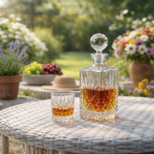 Set 6 Pahare Whisky Cristal Bohemia cu Sticla Alexandra