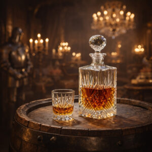 Set 6 Pahare Whisky Cristal Bohemia cu Sticla Gregory