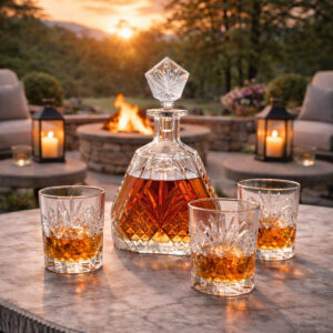 Set 6 Pahare Whisky cu Sticla Cristal Bohemia Alexandra