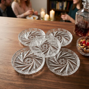 Set Suport Pahare Cristal Bohemia 6 bucati - 9 cm