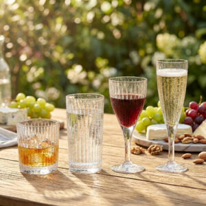 Set 24 Pahare Apa Vin Whisky si Sampanie Cristal Bohemia Skyline