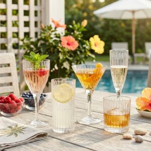 Set 36 Pahare Vin, Whisky, Apa, Martini si Sampanie Cristal Bohemia Skyline