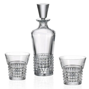 Set 6 Pahare Whisky cu Sticla Cristal Bohemia Trinity