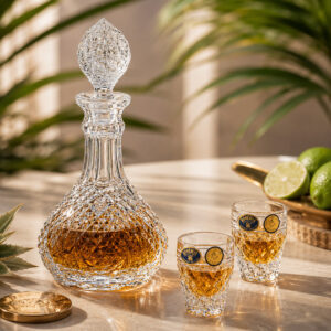 Set 6 Pahare Shot cu Sticla Cristal Bohemia Daphne