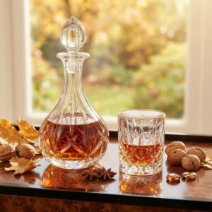 Set 6 Pahare Whisky cu Sticla Cristal Bohemia Sheffield