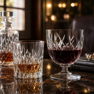 Set 12 Pahare Vin si Whisky Cristal Bohemia Wicker