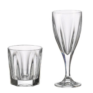 Set 12 Pahare Whisky si Vin din Cristal Bohemia Victoria