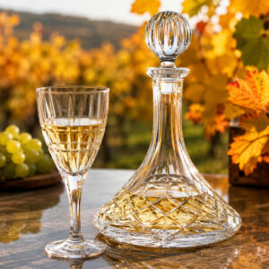 Set 4 Pahare Vin Alb cu Decantor din Cristal Bohemia Dover