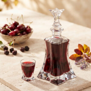 Set 6 Pahare Aperitiv cu Decantor Bohemia Florale