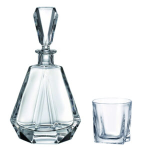 Set 6 Pahare Whisky cu Decantor Cristal Bohemia Brilliancy