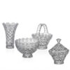 Set Daisy Royal Vaza Cos Bomboniera si Bol Cristal Bohemia