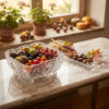Set Fructiera si Platou din Cristal Bohemia Pinwheel