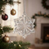 Ornament din Cristal Bohemia 8 cm Fulg de Nea